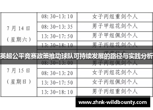 英超公平竞赛政策推动球队可持续发展的路径与实践分析 英超公平竞赛政策推动球队可持续发展的路径与实践分析